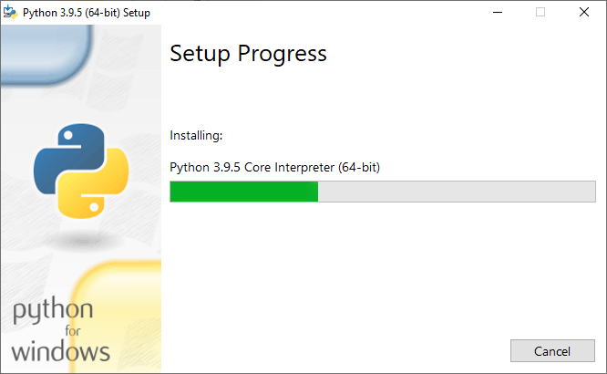 Python Installation Progress