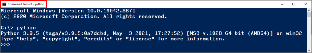 Python Shell Inside Command Prompt