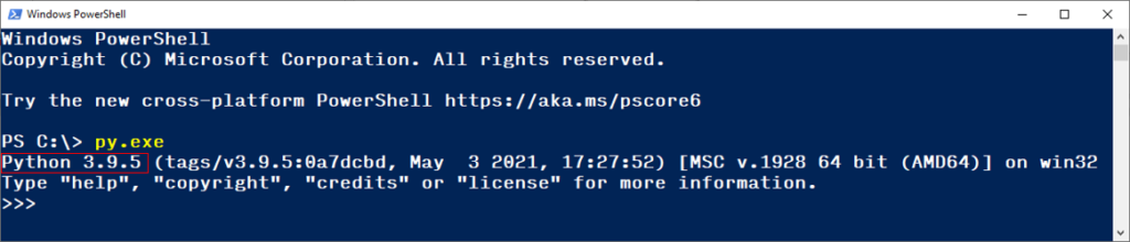 Starting The Python Interpreter From PowerShell
